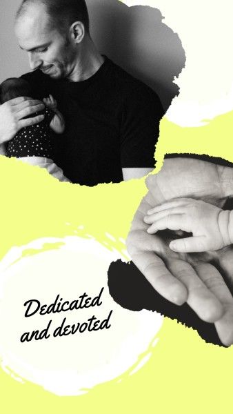 love, father, fathers day, Yellow Dedicated And Devoted Dad Instagram Story Template