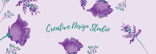 design, creative, studio, Violet Flower Tumblr Banner Template