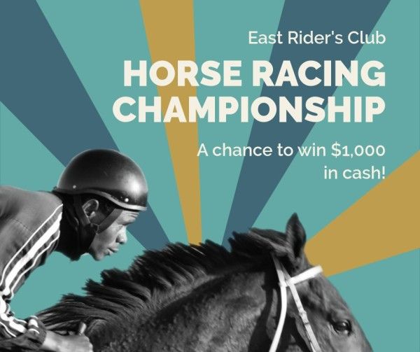 horse ride, ride, contest, Horse Riding Tournament Facebook Post Template