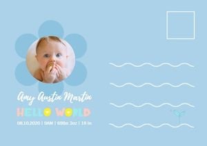 baby, baby shower, post card, Newborn Photo Postcard Template