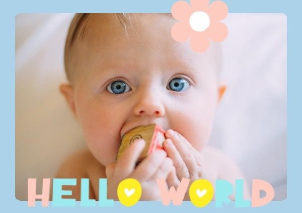 baby, baby shower, post card, Newborn Photo Postcard Template