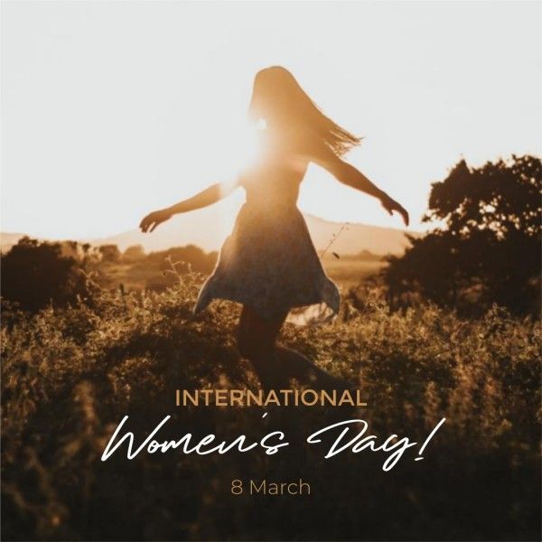 women power, happy womens day, photo, Brown Simple International Womens Day Instagram Post Template