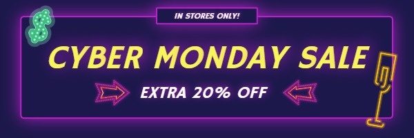 Purple Neon Cyber Monday Sale Email Header