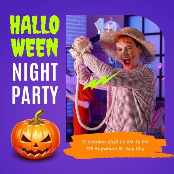 holiday, celebration, festival, Purple Halloween Costume Party Instagram Post Template