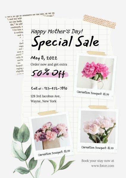 promotion, promo, mothers day, Gray Scrapbook Mother's Day Sale Poster Template