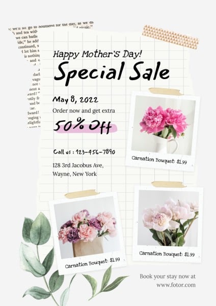 Gray Scrapbook Mother's Day Sale Poster
