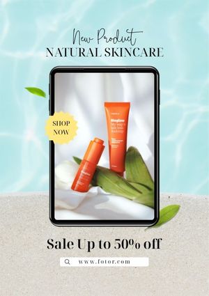 Organic Skincare New Product Ipad Mockup Poster