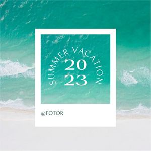 holiday, trip, seaside, Blue Summer Vacation Instagram Post Template