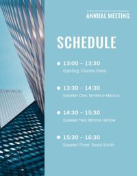 conference, business, schedule, Blue Annual Trade Meeting  Program Template