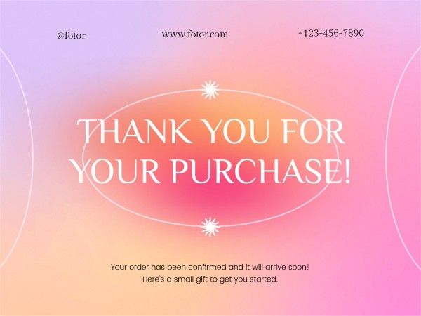 gratitude, thanks, grateful, Pink Orange Gradient Business Thank You Card Template