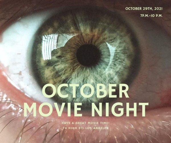movie night, event, business, Moive Post With Eyes Facebook Post Template
