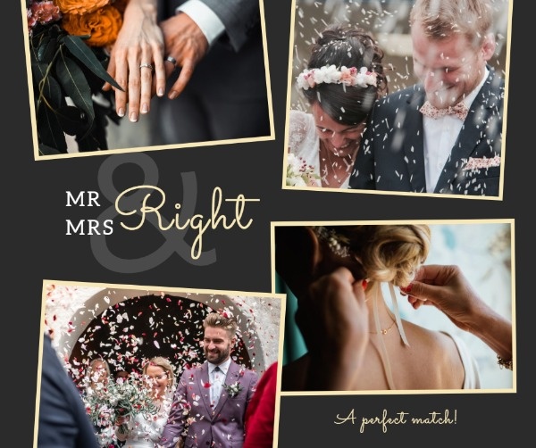 Sweet Wedding Collage Facebook Post