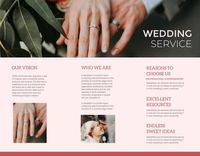 粉红色婚礼服务手册模板 宣传册