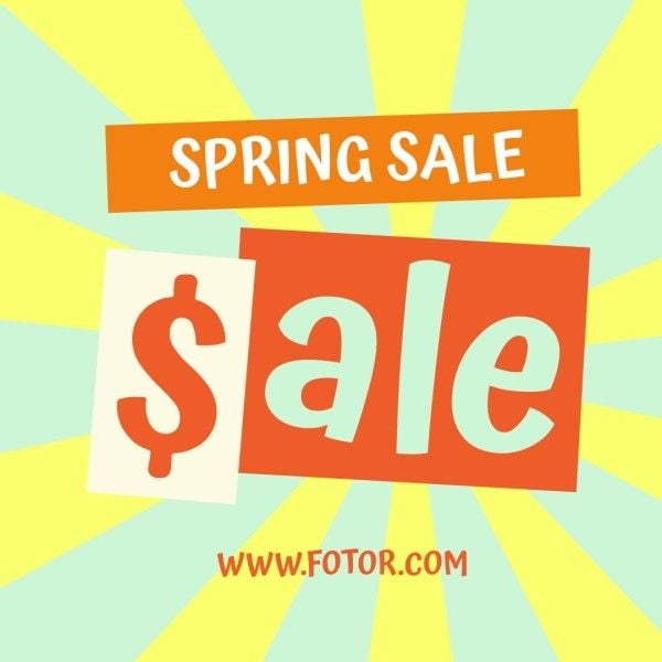 black friday, promotion, social media, Yellow Spring Sale Instagram Post Template