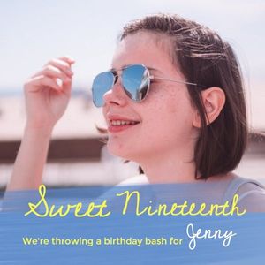 anniversary, happy, life, Teenager's Birthday Party Instagram Post Template