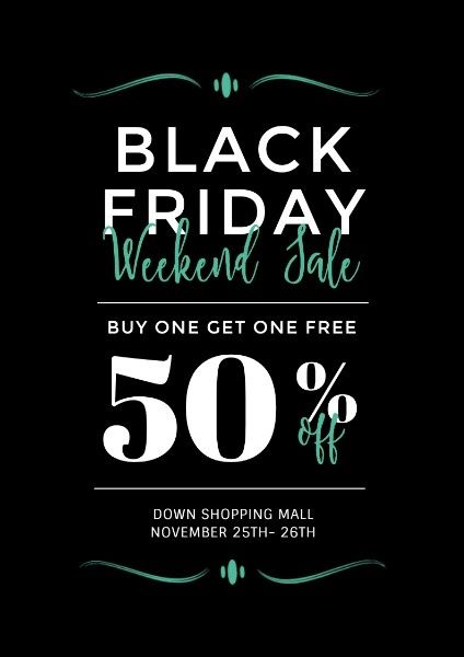 buy one get one free, busines, discount, Black Friday Weekend Sale Poster Template