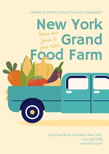 sale, vegetable, fruit, Food Farm Ads Poster Template