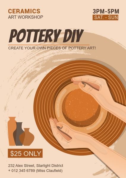 陶器 DIY 类 英文海报