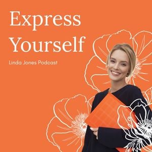 life, cool, vlog, Orange Express Yourself Podcast Cover Template