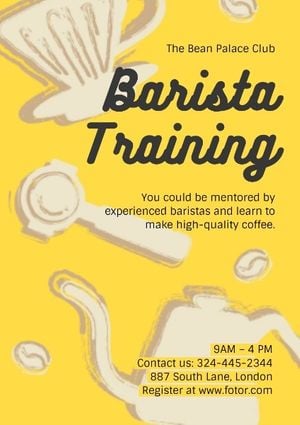 coffee, class, club, Barista Training Poster Template