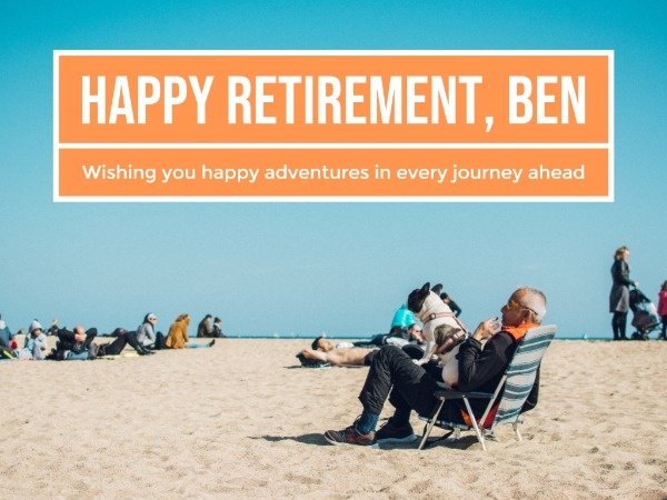 Blue Happy Retirement Card