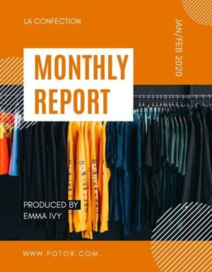 business, firm, sales, Orange Fashion Collection Company Monthly Report Template