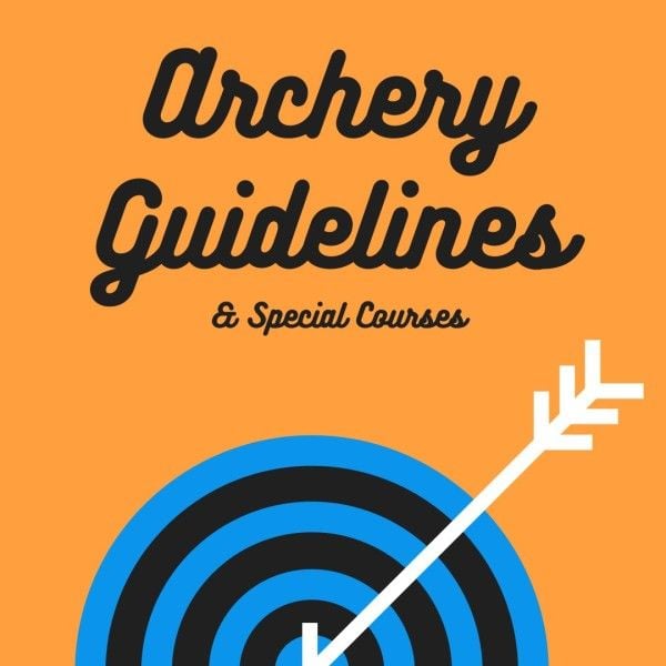 course, cartoon, minimalist, Orange Archery Guidelines   Instagram Post Template