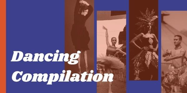 compilation, performance, show, Purple And Yellow Dancing Complication Twitter Post Template