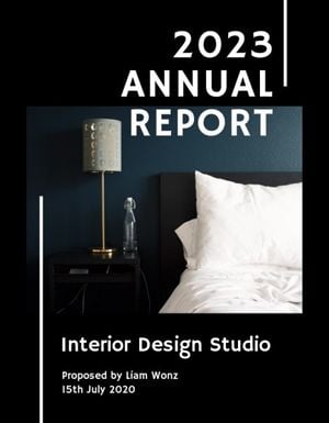 designer, designers, graphic design, Black Home Decoration Annual  Report Template