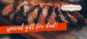 beaf, food, restaurant, BBQ Steak Father's Day Coupon Gift Certificate Template