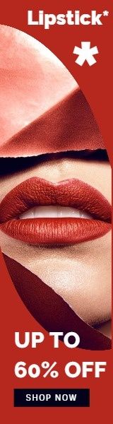 beauty, fashion, sale, Red Lipstick Banner Ads Wide Skyscraper Template