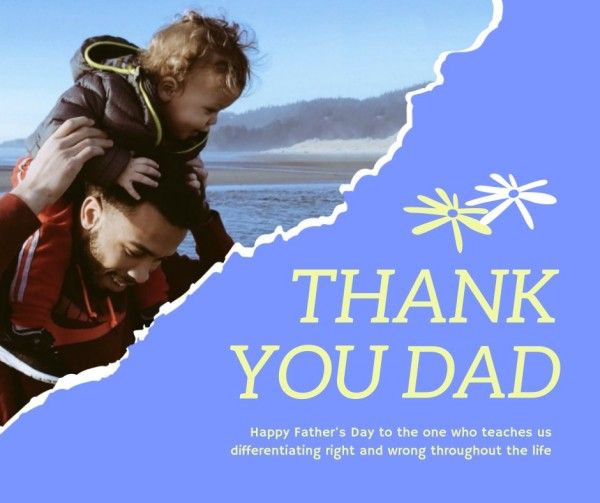 father's day, father, greeting, Fresh Thank You Dad Facebook Post Template