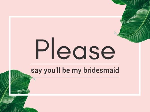 best man, party, celebration, Simple Bridesmaid Invitation Card Template
