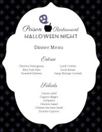 food, restaurant, sale, Black And White Halloween Special Menu Template