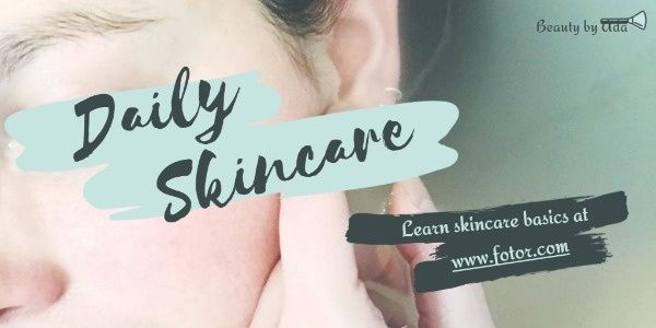 beauty, make up, article, Daily Skincare Blog Twitter Post Template