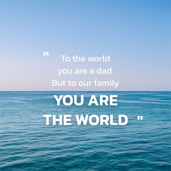 Blue Ocean Sky Father's Day Quotes Instagram Post