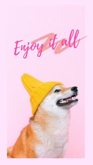 カスタマイズ可能なピンクの犬と猫スマホ壁紙のテンプレート Fotorデザインツール
