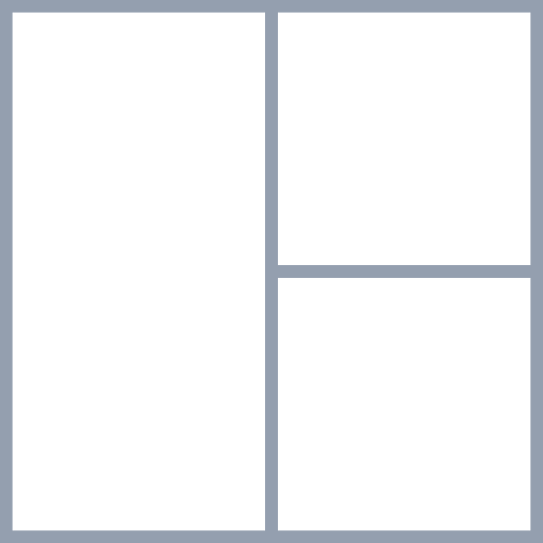 three, picture container, Blank 3 Grids Collage Classic Collage Template