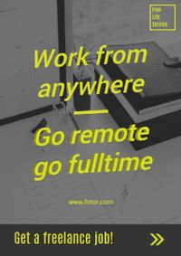 remote, work, business, Freelancer Site Flyer Template
