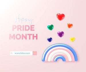lgbt, lgbtq, lgbtq pride, Pink 3D Gradient  Illustration Happy Pride Month Facebook Post Template