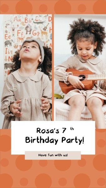 7歳の誕生日パーティーのコラージュ フォトコラージュ 9:16