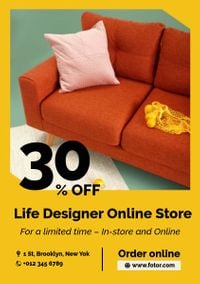 homeware, store, shop, Furniture Online Sale Ads Flyer Template