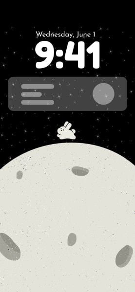 lock screen, rabbit, animal, Black Simple Illustration Little Bunny Phone Wallpaper Template