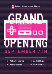 retro game, video game, game, Arcade Gaming Store Opening Poster Template