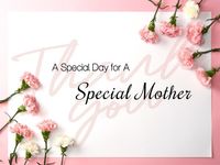 ピンクの花の母の日の挨拶 メッセージカード