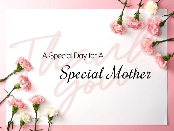 ピンクの花の母の日の挨拶 メッセージカード