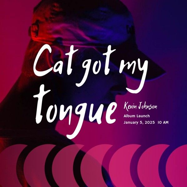 music, singer, business, Purple Cat Got My Tongue Album Launch Album Cover Template