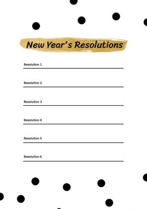 resolution, daily, dot, White New Year Planner Template