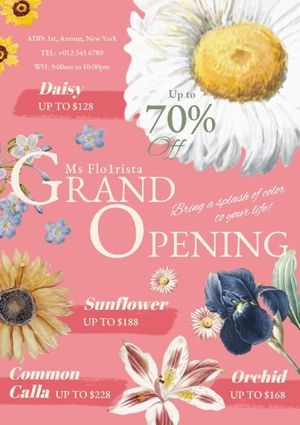 flowers, display, posters, Flower Shop Sale Of Vintage Design Poster Template