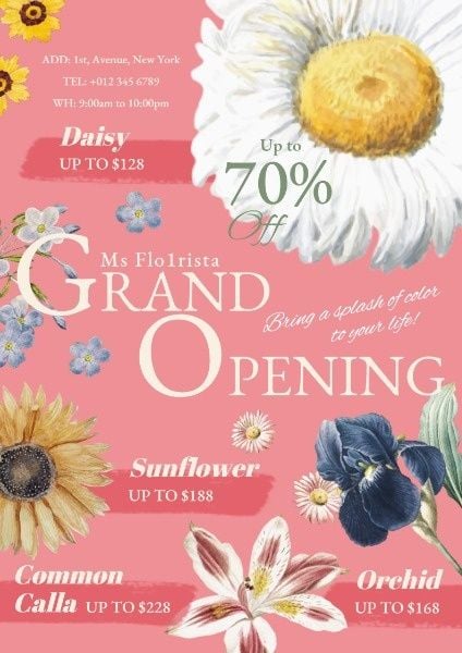 Flower Shop Sale Of Vintage Design Poster